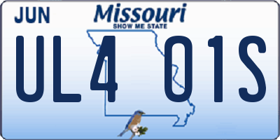MO license plate UL4O1S