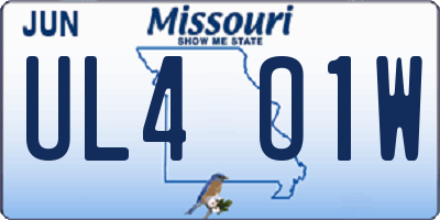 MO license plate UL4O1W