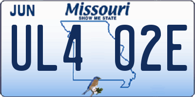 MO license plate UL4O2E