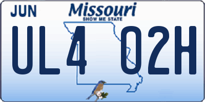 MO license plate UL4O2H