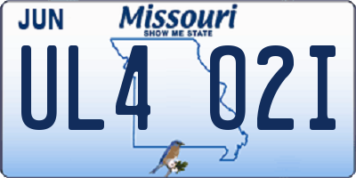 MO license plate UL4O2I