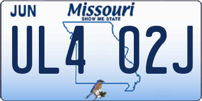 MO license plate UL4O2J