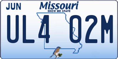 MO license plate UL4O2M
