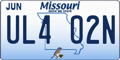 MO license plate UL4O2N
