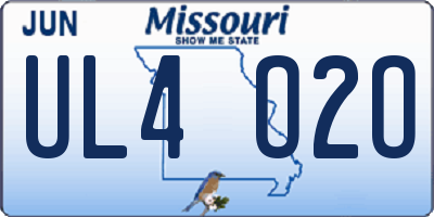 MO license plate UL4O2O