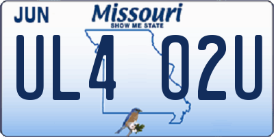 MO license plate UL4O2U