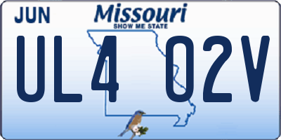 MO license plate UL4O2V