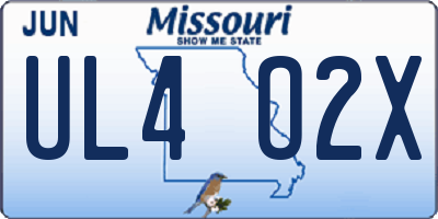 MO license plate UL4O2X