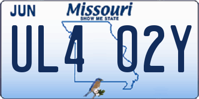 MO license plate UL4O2Y