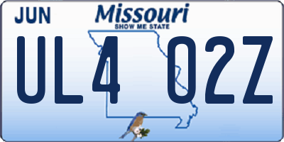 MO license plate UL4O2Z