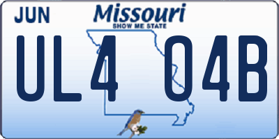 MO license plate UL4O4B