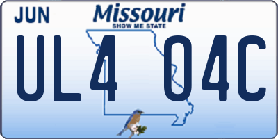 MO license plate UL4O4C