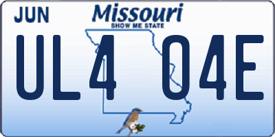 MO license plate UL4O4E