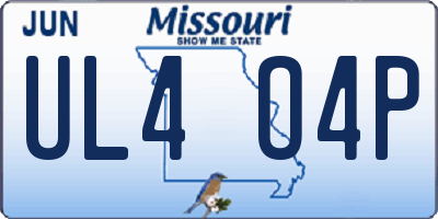 MO license plate UL4O4P