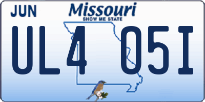 MO license plate UL4O5I