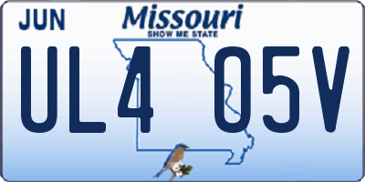 MO license plate UL4O5V