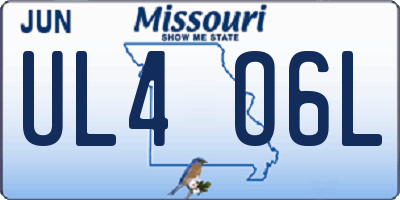 MO license plate UL4O6L