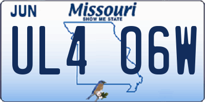 MO license plate UL4O6W