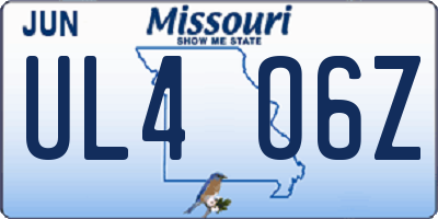MO license plate UL4O6Z