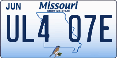 MO license plate UL4O7E
