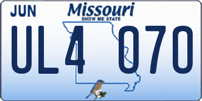 MO license plate UL4O7O