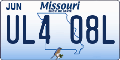 MO license plate UL4O8L