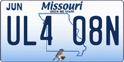 MO license plate UL4O8N