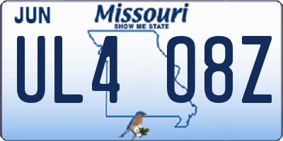 MO license plate UL4O8Z