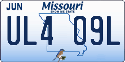MO license plate UL4O9L