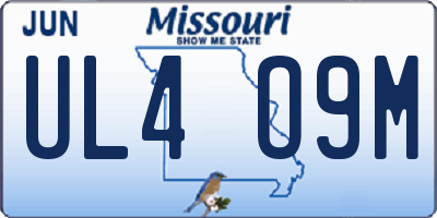 MO license plate UL4O9M