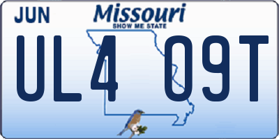 MO license plate UL4O9T