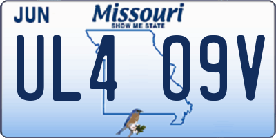 MO license plate UL4O9V