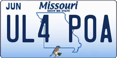 MO license plate UL4P0A