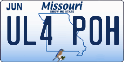 MO license plate UL4P0H