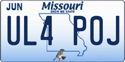 MO license plate UL4P0J