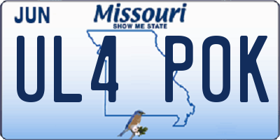 MO license plate UL4P0K