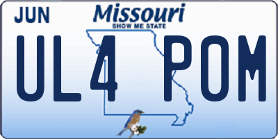 MO license plate UL4P0M