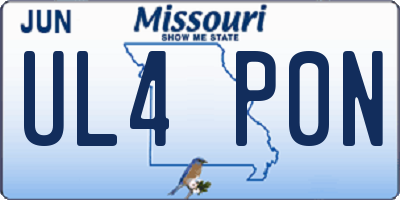 MO license plate UL4P0N