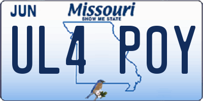MO license plate UL4P0Y