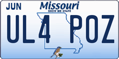 MO license plate UL4P0Z