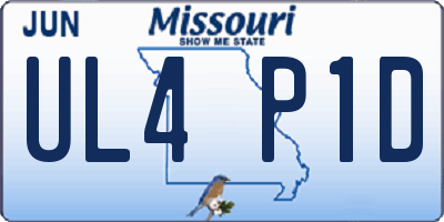 MO license plate UL4P1D