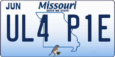 MO license plate UL4P1E