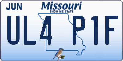 MO license plate UL4P1F