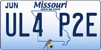 MO license plate UL4P2E