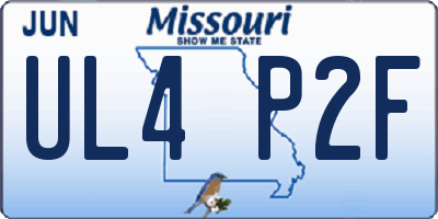 MO license plate UL4P2F