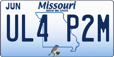 MO license plate UL4P2M