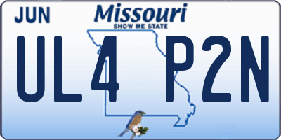 MO license plate UL4P2N