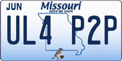 MO license plate UL4P2P