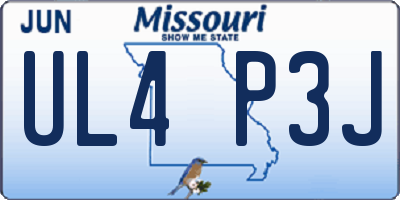 MO license plate UL4P3J