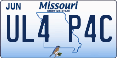 MO license plate UL4P4C
